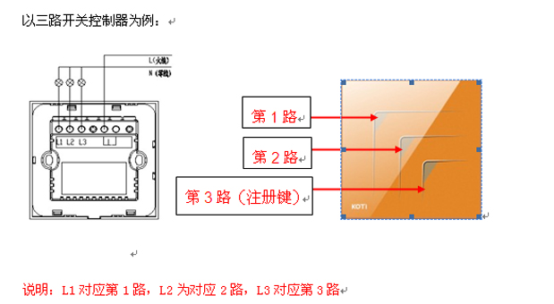 KOTI印象之美系列智能調(diào)光開(kāi)關(guān)接線圖